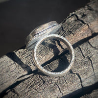 Siberian Azurite/Quartz Doublet Ring, Size 8